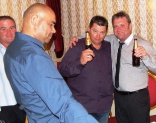 *Celebrating with the Firsts: L-R Sean O'Kane, Amit Chaudhary, Mark Gauci and James Holt.